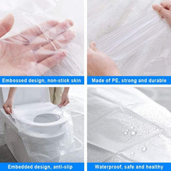 50pcs Disposable Toilet Seat Cover Individually Wrapped Non Slip Waterproof