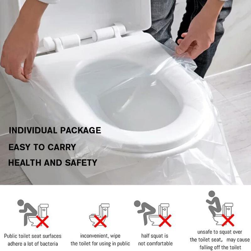 50pcs Disposable Toilet Seat Cover Individually Wrapped Non Slip Waterproof
