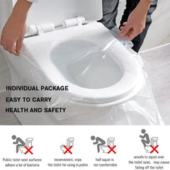 50pcs Disposable Toilet Seat Cover Individually Wrapped Non Slip Waterproof