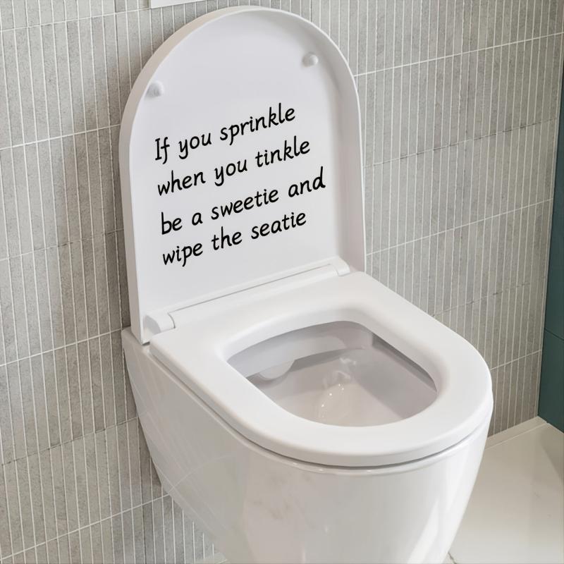 Toilet Lid Decal Self Adhesive Tile Sticker Removable Restroom Renovation