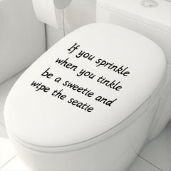 Toilet Lid Decal Self Adhesive Tile Sticker Removable Restroom Renovation