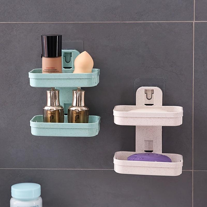 Stylish Double Layer Soap Holder with Suction Cups
