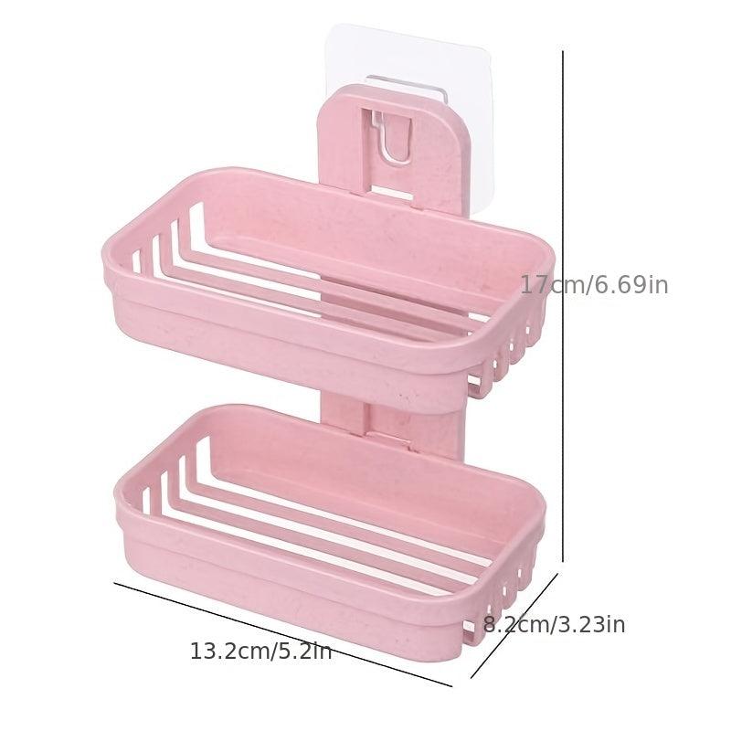 Stylish Double Layer Soap Holder with Suction Cups