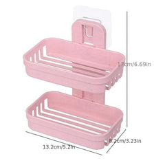 Stylish Double Layer Soap Holder with Suction Cups