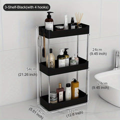 Stylish 4-Layer Plastic Storage Rack for Bathroom Organization