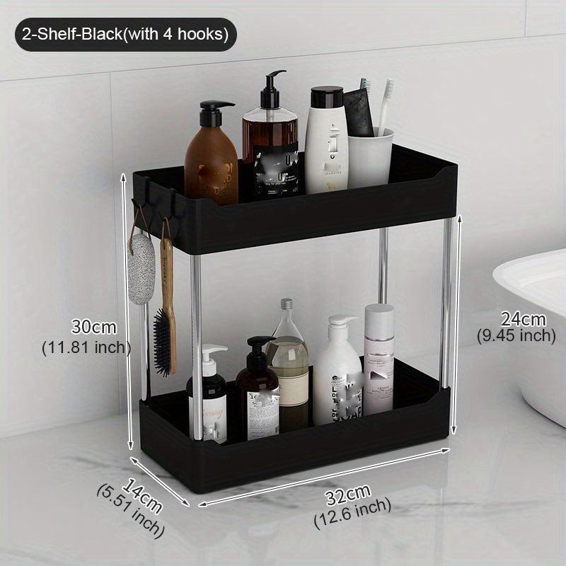 Stylish 4-Layer Plastic Storage Rack for Bathroom Organization