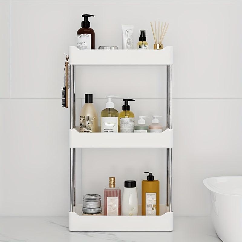 Stylish 4-Layer Plastic Storage Rack for Bathroom Organization
