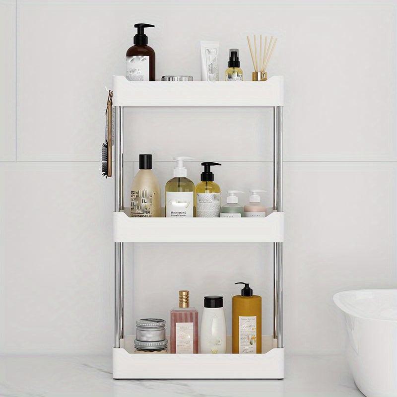 Stylish 4-Layer Plastic Storage Rack for Bathroom Organization