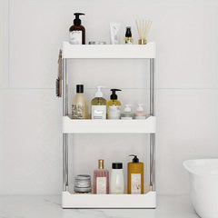 Stylish 4-Layer Plastic Storage Rack for Bathroom Organization