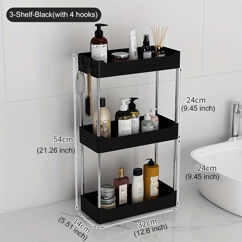 Stylish 4-Layer Plastic Storage Rack for Bathroom Organization