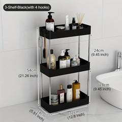 Stylish 4-Layer Plastic Storage Rack for Bathroom Organization