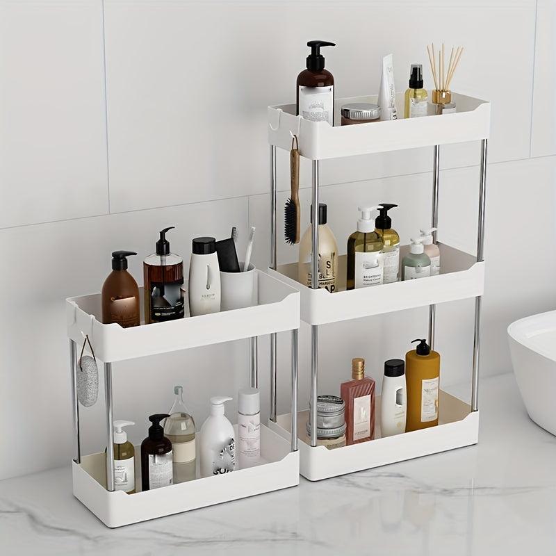 Stylish 4-Layer Plastic Storage Rack for Bathroom Organization