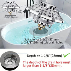 3-in-1 Copper Bathtub Tub Stopper with Hair Catcher Strainer