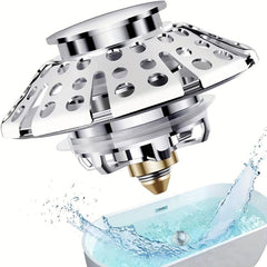 3-in-1 Copper Bathtub Tub Stopper with Hair Catcher Strainer