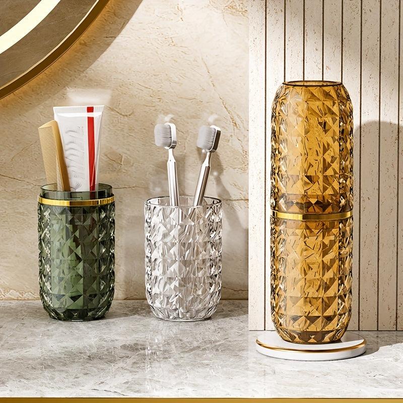 Portable Diamond Toothbrush Cup for Travel, Bathroom Wash Cup