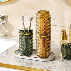 Portable Diamond Toothbrush Cup for Travel, Bathroom Wash Cup