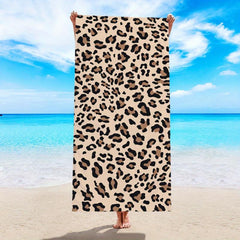 Leopard Print Beach Towel Quick Drying Soft Microfiber Towel