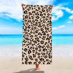 Leopard Print Beach Towel Quick Drying Soft Microfiber Towel