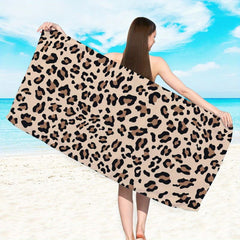 Leopard Print Beach Towel Quick Drying Soft Microfiber Towel