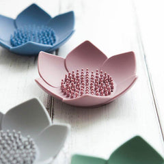 Lotus Shape Soap Box Non Slip Silicone Soap Dish