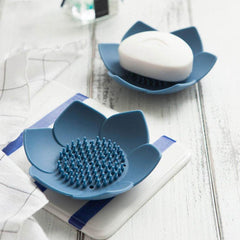 Lotus Shape Soap Box Non Slip Silicone Soap Dish