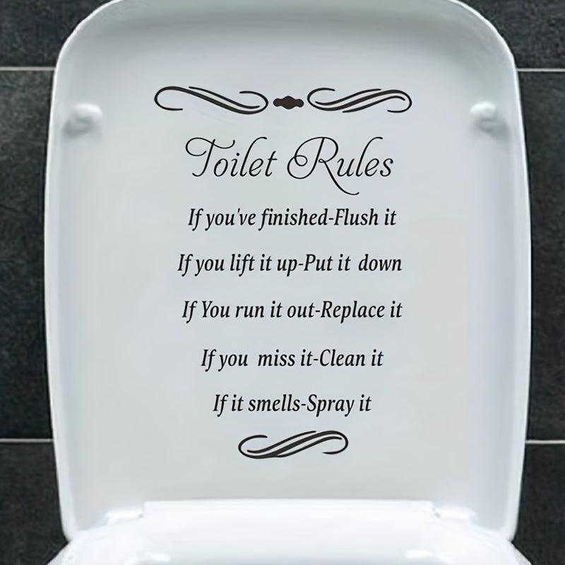 Slogan Graphic Toilet Lid Decal Restroom Renovation Tile Sticker