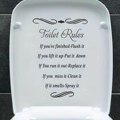 Slogan Graphic Toilet Lid Decal Restroom Renovation Tile Sticker