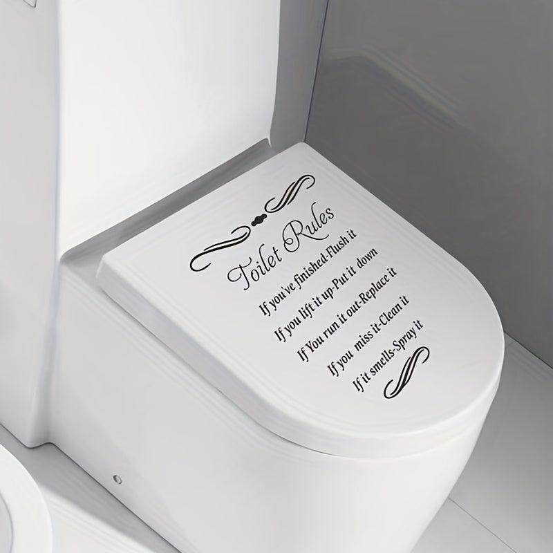Slogan Graphic Toilet Lid Decal Restroom Renovation Tile Sticker
