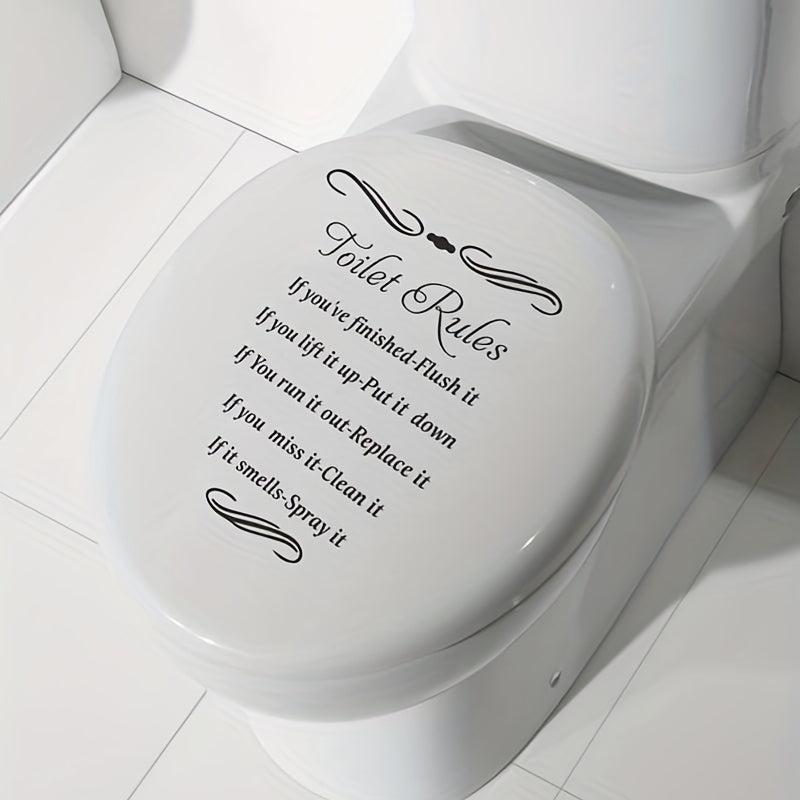 Slogan Graphic Toilet Lid Decal Restroom Renovation Tile Sticker