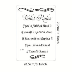 Slogan Graphic Toilet Lid Decal Restroom Renovation Tile Sticker
