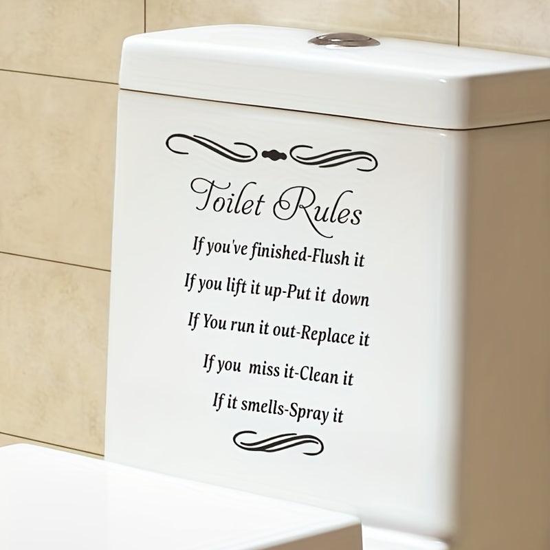 Slogan Graphic Toilet Lid Decal Restroom Renovation Tile Sticker