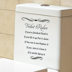 Slogan Graphic Toilet Lid Decal Restroom Renovation Tile Sticker