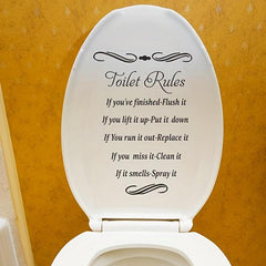 Slogan Graphic Toilet Lid Decal Restroom Renovation Tile Sticker