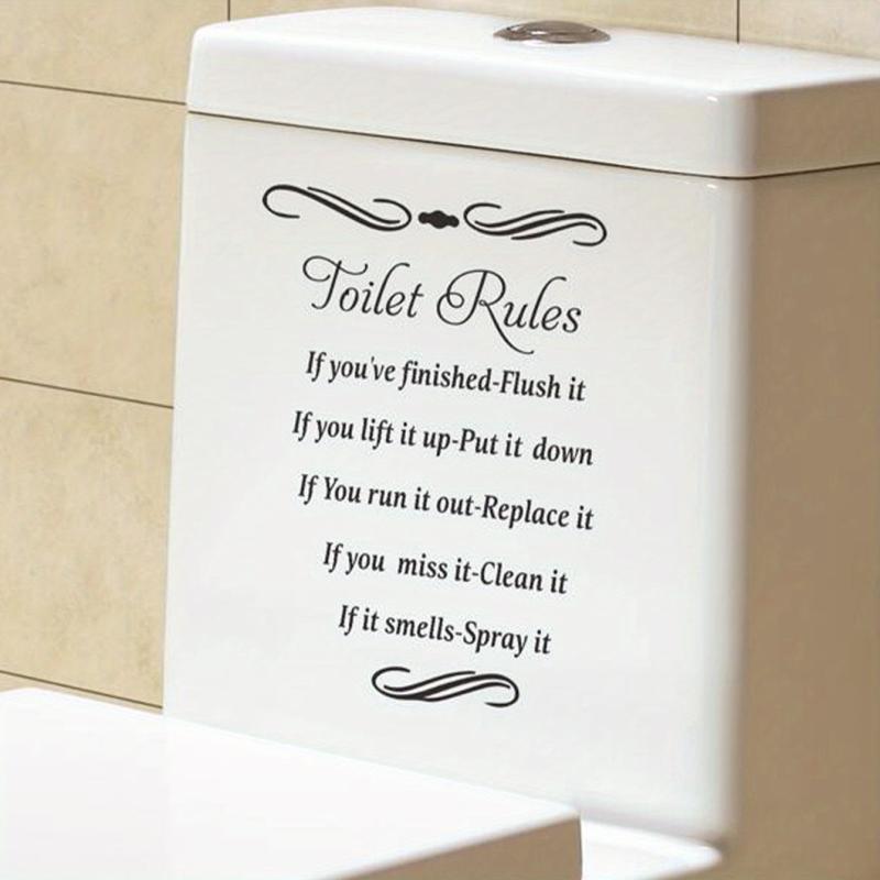 Slogan Graphic Toilet Lid Decal Restroom Renovation Tile Sticker