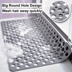 1pc Hole Bath Rug Non Slip Quick Drain Bath Mat Shower Carpet