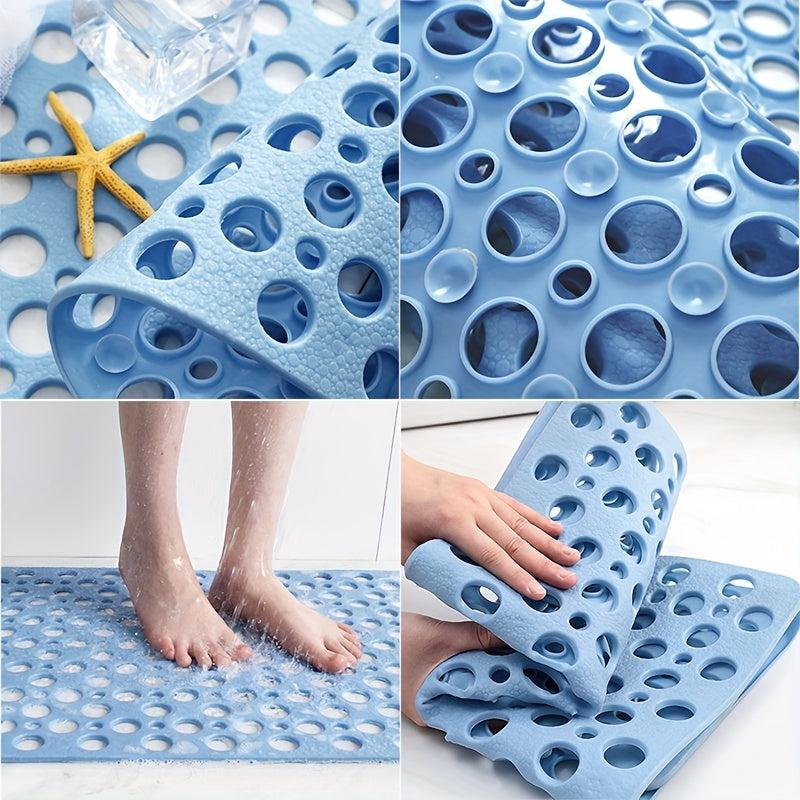 1pc Hole Bath Rug Non Slip Quick Drain Bath Mat Shower Carpet