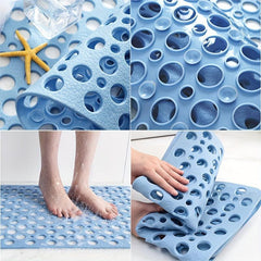 1pc Hole Bath Rug Non Slip Quick Drain Bath Mat Shower Carpet