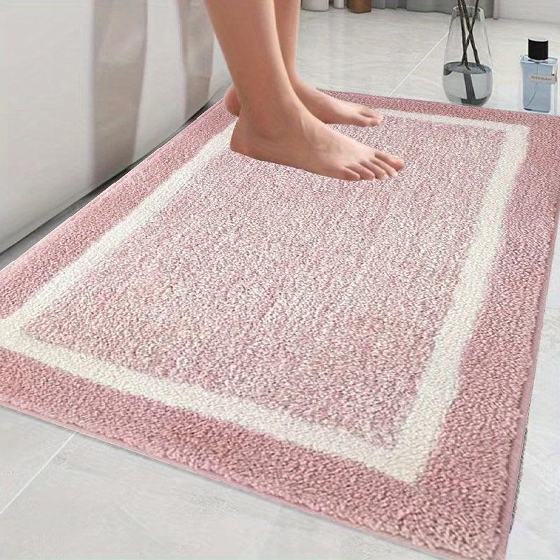 Cashmere-like TPR Base Bathmat Pink - Non Slip Bathroom Rug