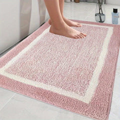 Cashmere-like TPR Base Bathmat Pink - Non Slip Bathroom Rug