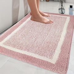 Cashmere-like TPR Base Bathmat Pink - Non Slip Bathroom Rug