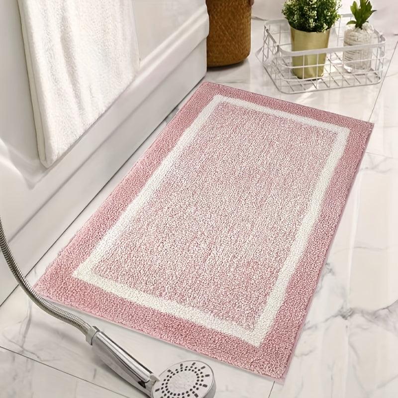 Cashmere-like TPR Base Bathmat Pink - Non Slip Bathroom Rug