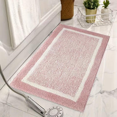 Cashmere-like TPR Base Bathmat Pink - Non Slip Bathroom Rug
