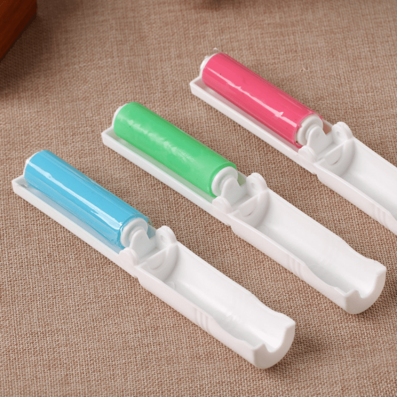 3pcs Foldable Mini Lint Rollers Portable Hair Dust Remover For Clothes