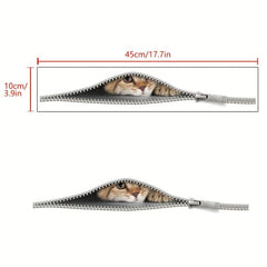 3D Zipper Cat Toilet Sticker Home Wall Decal