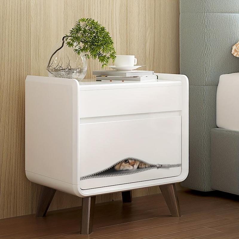 3D Zipper Cat Toilet Sticker Home Wall Decal