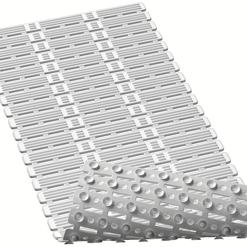 Anti-slip Shower Stall Mat with Drain Holes and Suction Cup