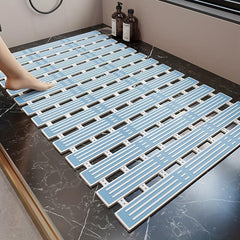 Anti-slip Shower Stall Mat with Drain Holes and Suction Cup