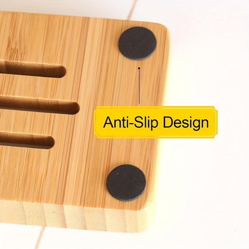 Wooden Soap Tray for Bathroom Organization and Storage