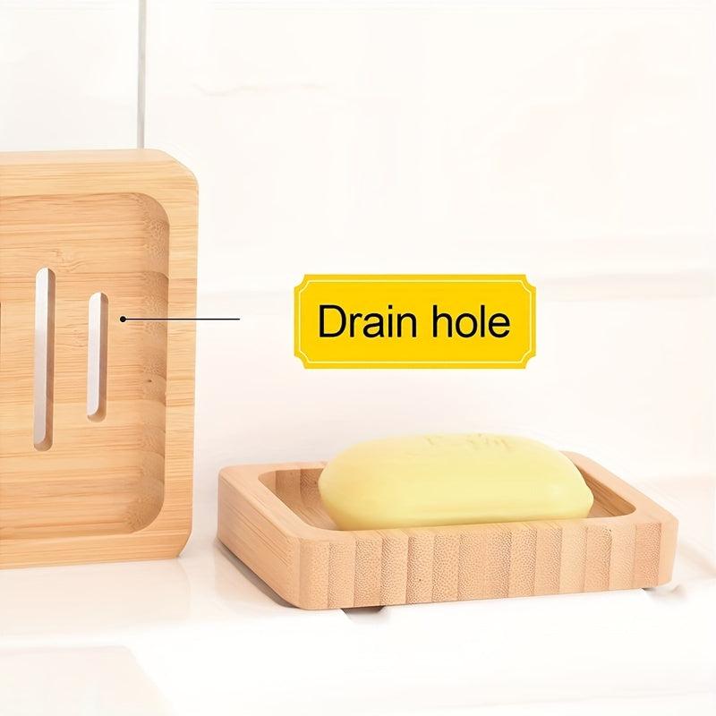 Wooden Soap Tray for Bathroom Organization and Storage