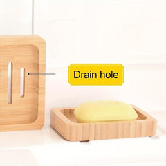 Wooden Soap Tray for Bathroom Organization and Storage